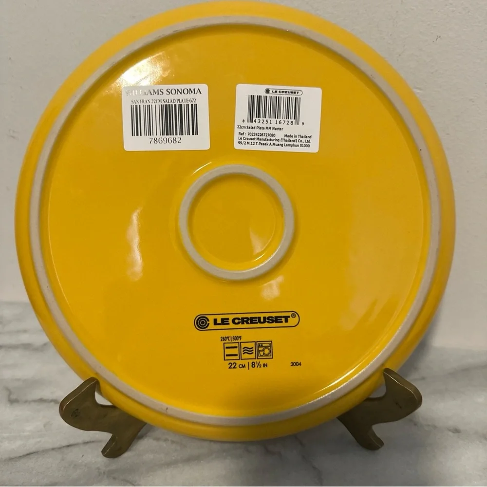 Set of Three le Creuset Yellow lunch Plates NEW NWT